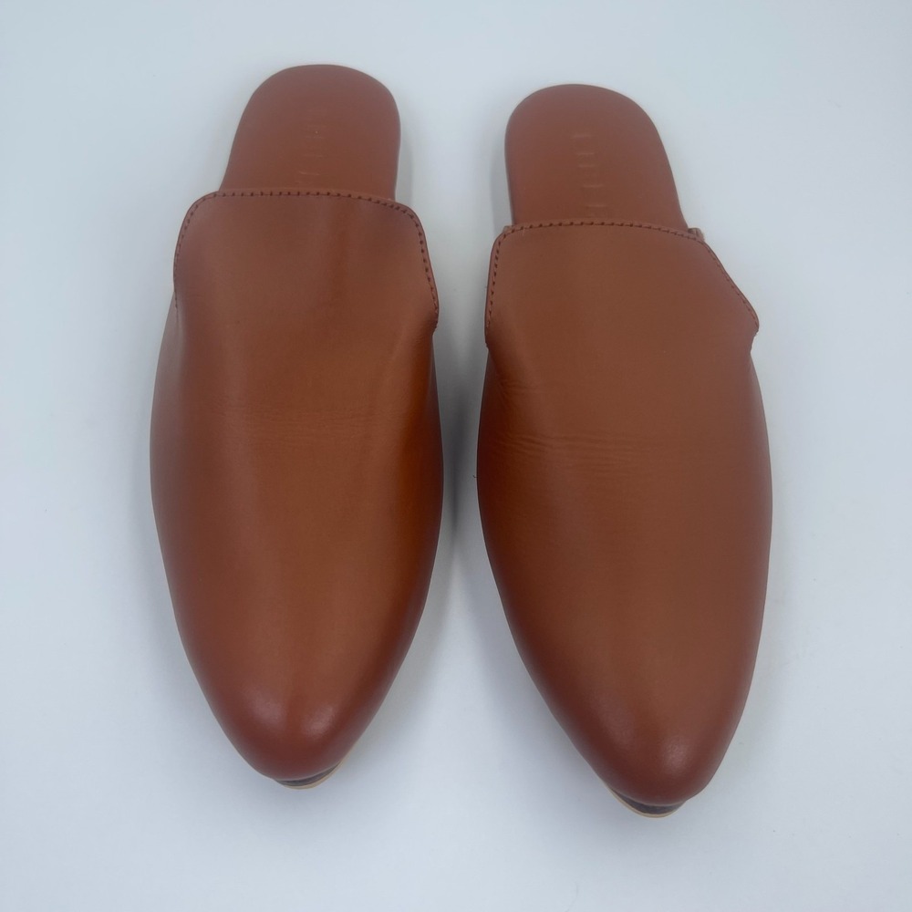 Liberté Leather The Modern‎ Mule Womens 7 Brown Slip On Almond Toe Flat Shoes